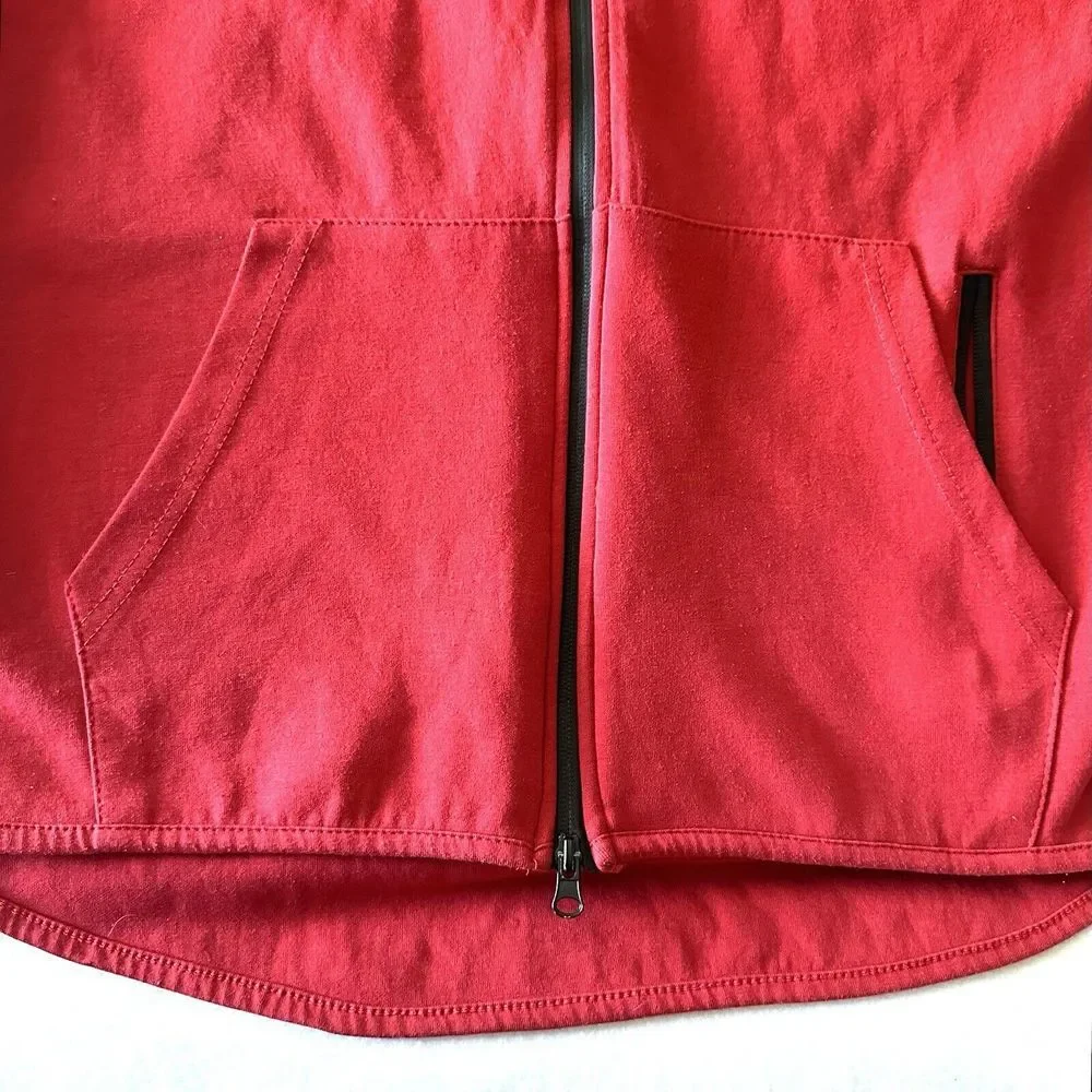 Particle Men's L Large Red Full Zip Performance‎ Hooded Jacket